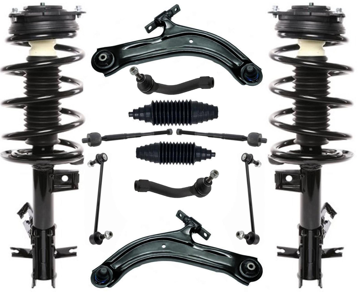 Front Struts Control Arms Tie Rods & Links For Nissan Sentra 2007 2010 2012