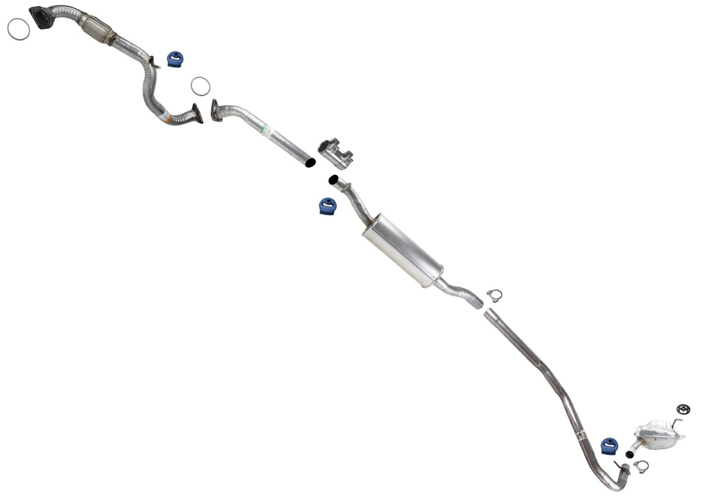 Extension Pipe Resonator Muffler Exhaust System For Honda Civic Coupe 16-21 2.0L