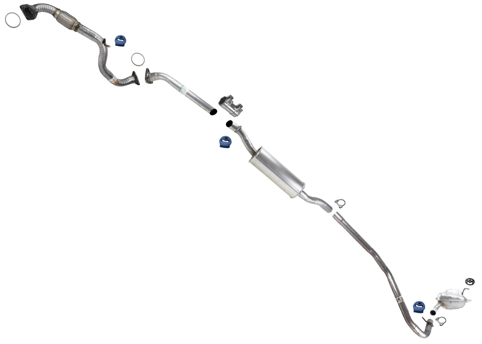 Extension Pipe Resonator Muffler Exhaust System For Honda Civic Coupe 16-21 2.0L