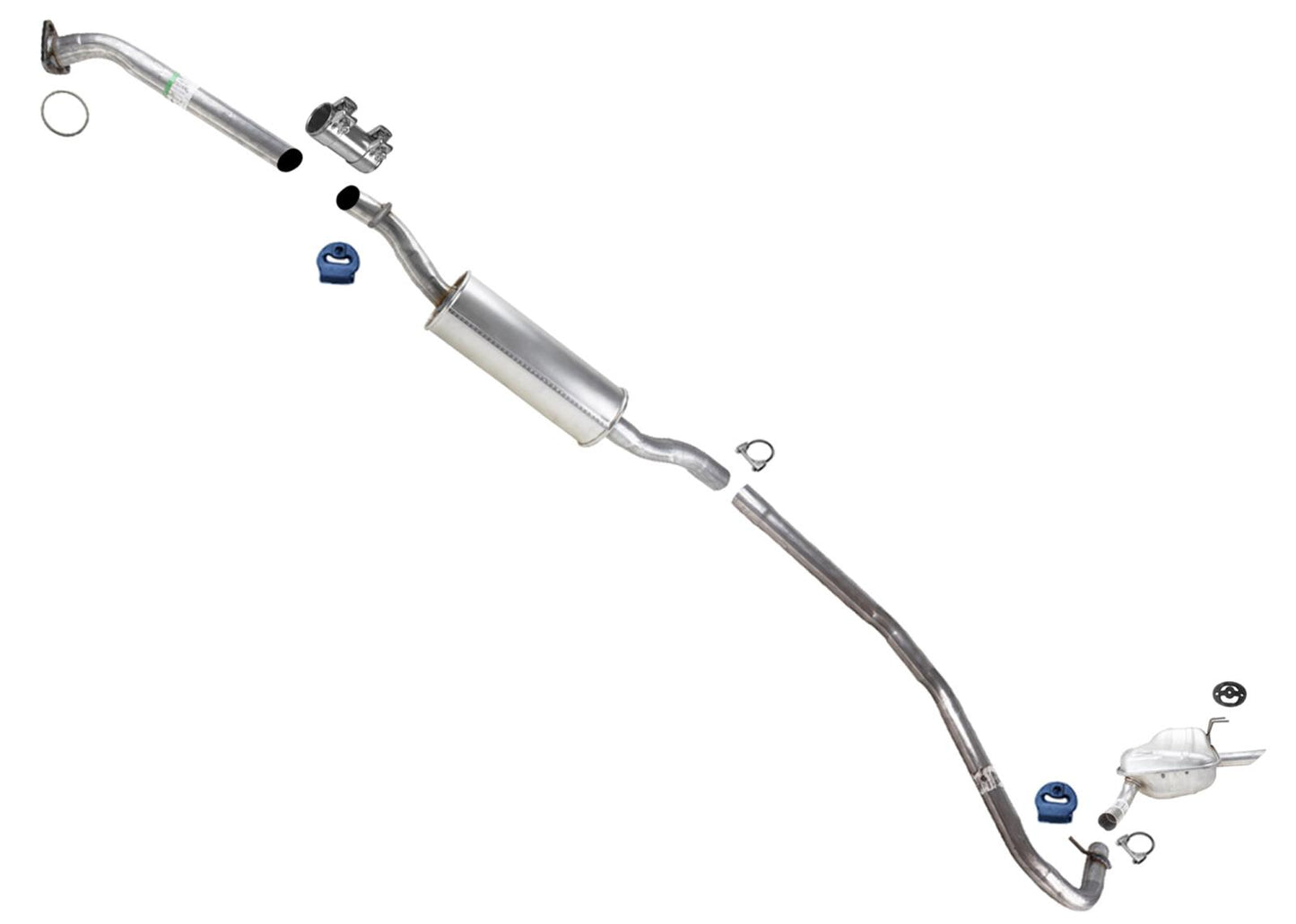 Extension Pipe Resonator Muffler Exhaust System For Honda Civic Sedan 16-21 2.0L