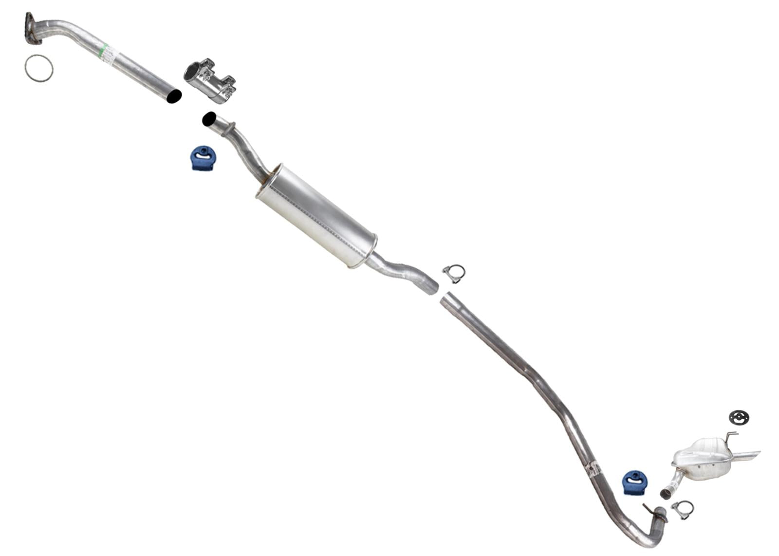 Extension Pipe Resonator Muffler Exhaust System For Honda Civic Sedan 16-21 2.0L