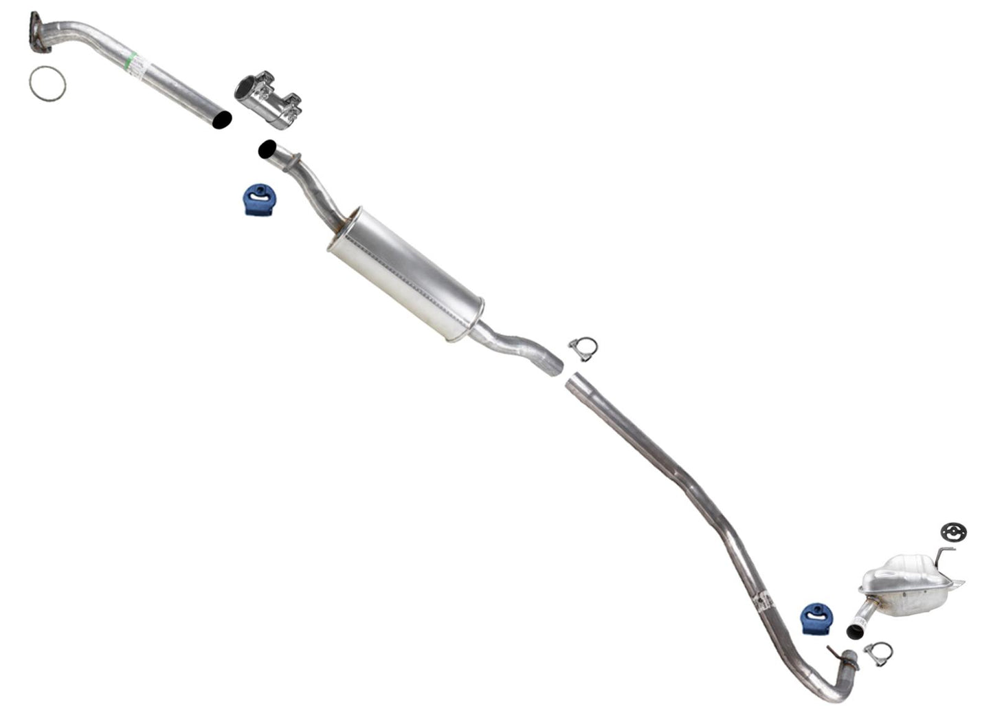 Extension Pipe Resonator Muffler Exhaust System For Honda Civic Coupe 16-21 2.0L