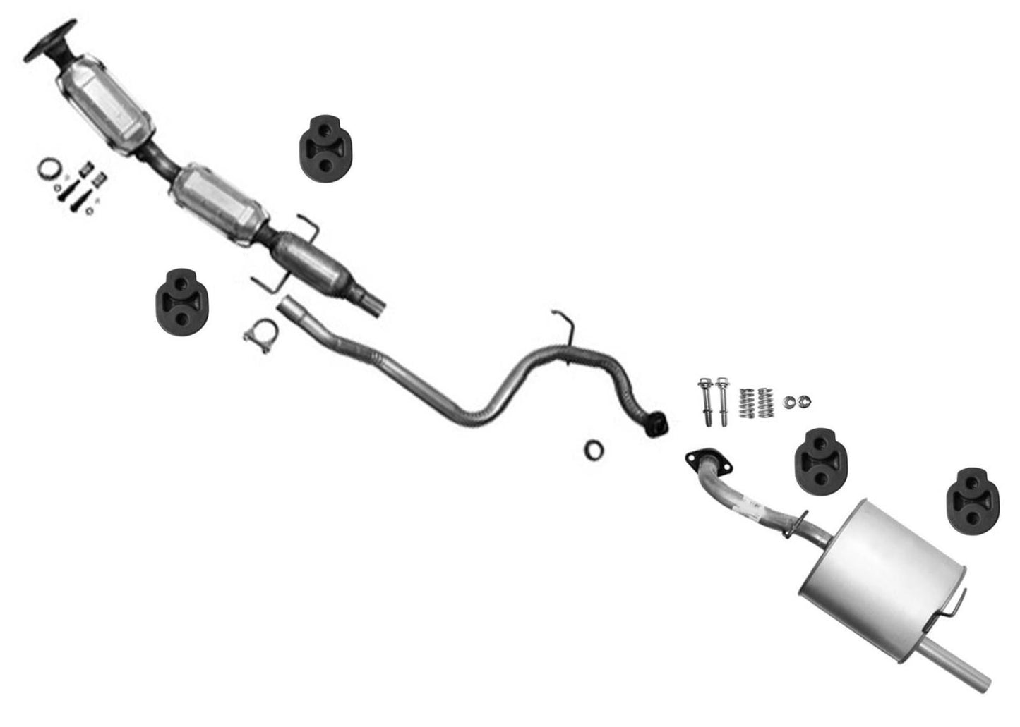 Hatchback Catalytic Converter Ext Pipe Muffler Exhaust for Yaris 2006-2011 1.5L