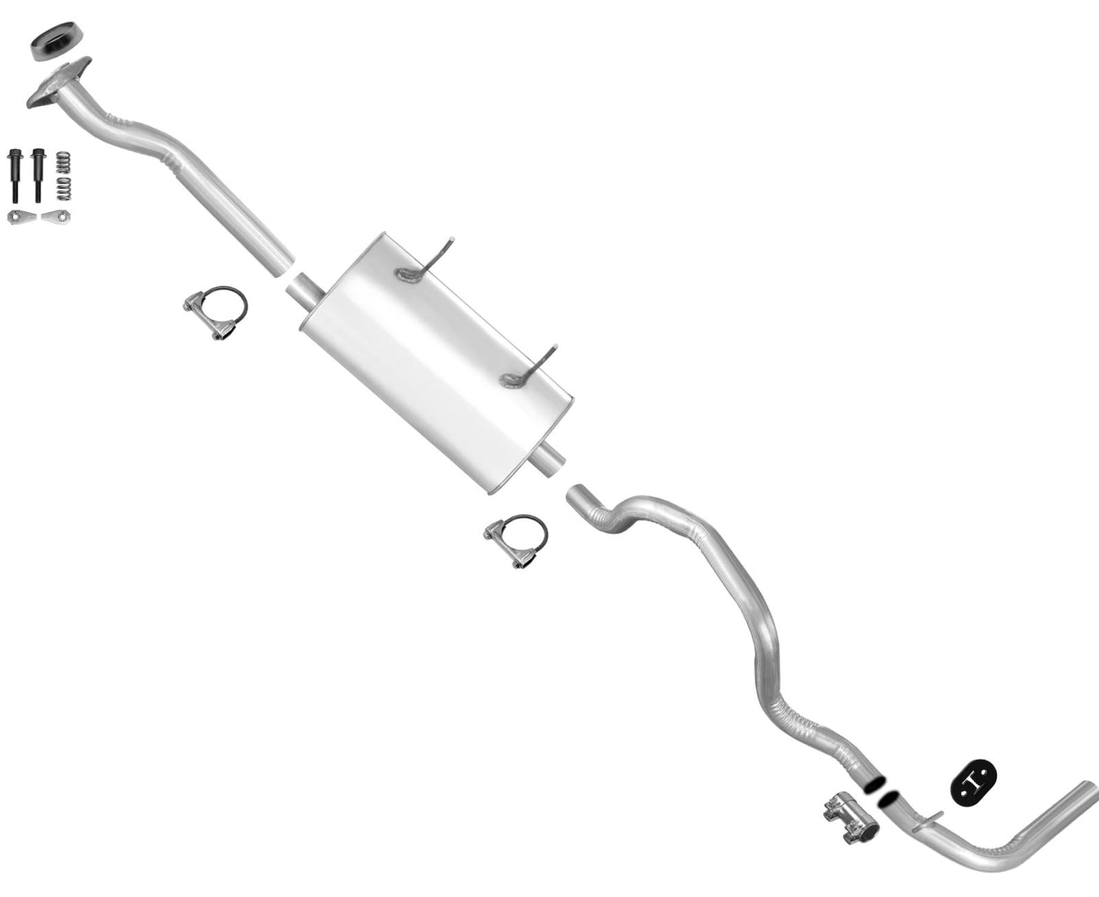 95-97 Ranger B2300 con sistema de tubo de escape con silenciador de 114 pulgadas W/B 2.3L 3.0L 4.0L