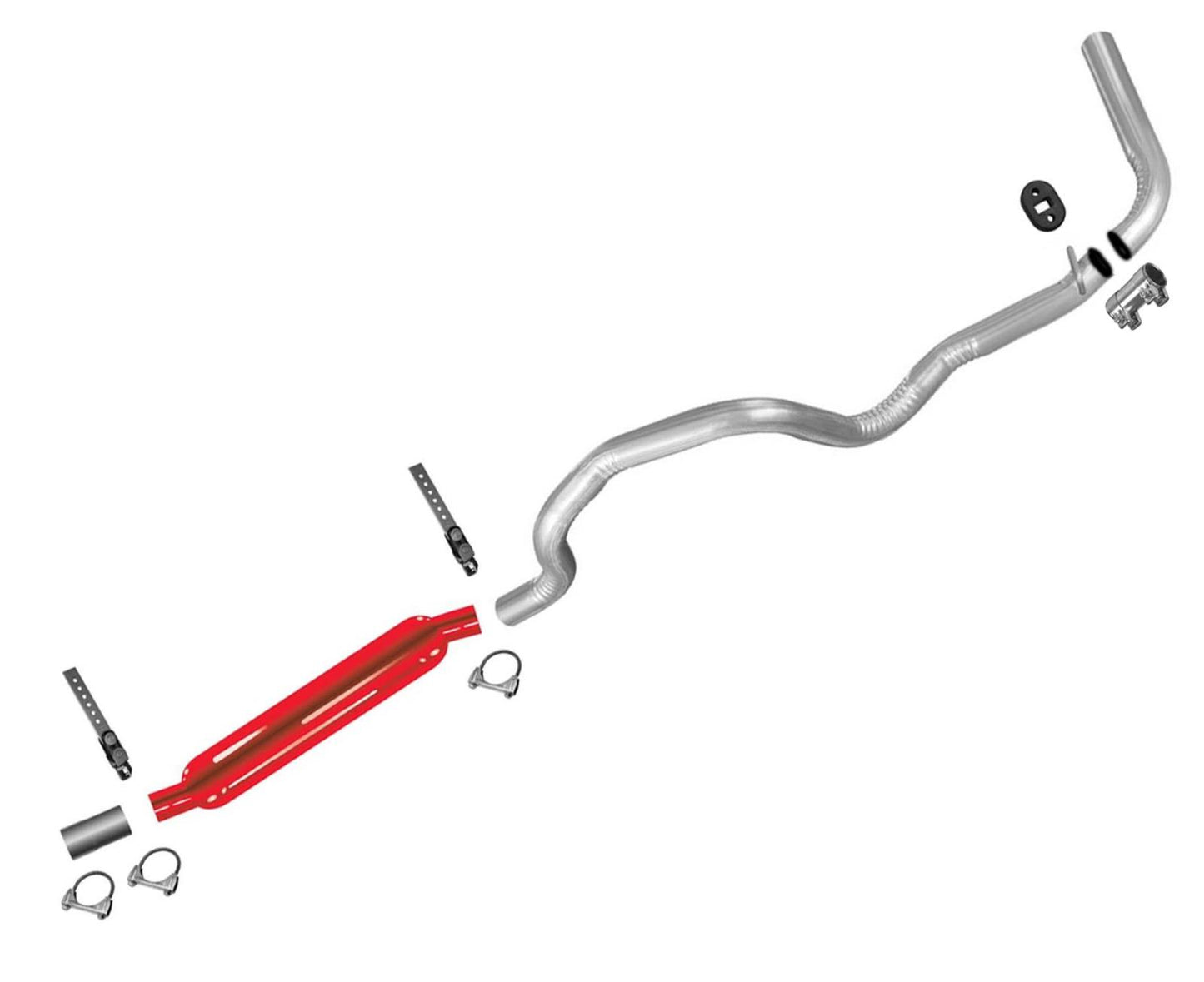 Tubo de escape de silenciador Cherry Bomb Weld On Performance para Ford Ranger 1995-1997