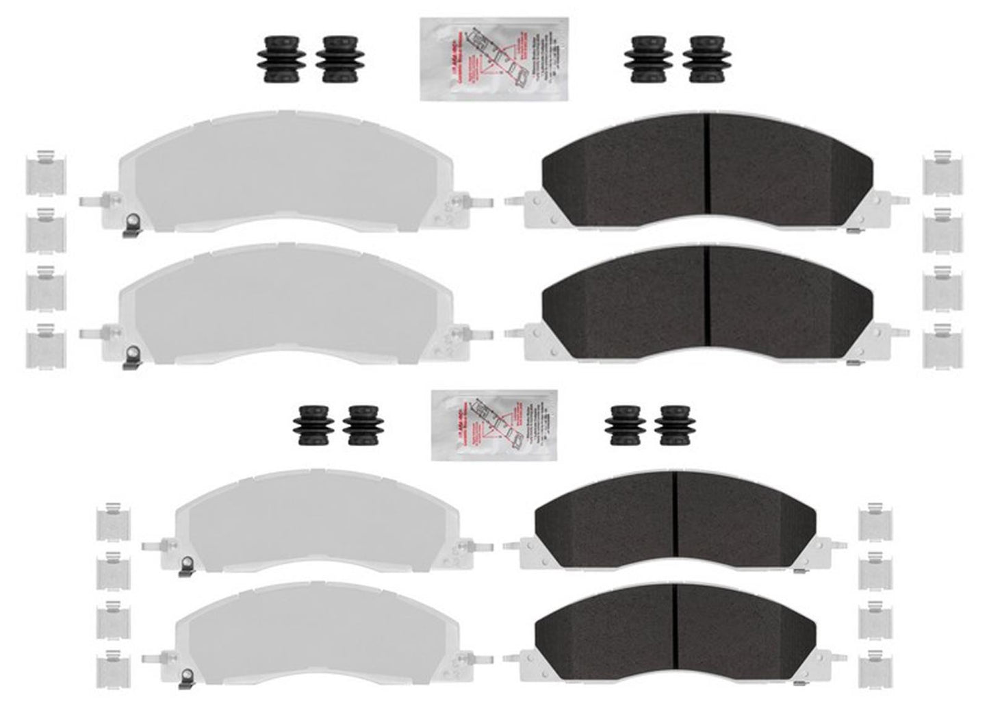 Front & Rear Fleet Galvanized Disc Brake Pads for Dodge Ram Pick Up 2500 09-2018