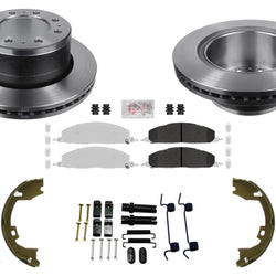 Rear Fleet Carbon Disc Brake Rotors Brake Pads for Dodge Ram Pick Up 2500 09-18