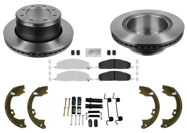 Rear Fleet Carbon Disc Brake Rotors Brake Pads for Dodge Ram Pick Up 2500 09-18
