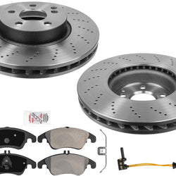 OE Style Drilled Rotors Pads for Mercedes E350 10-16 4 Door without sport pack