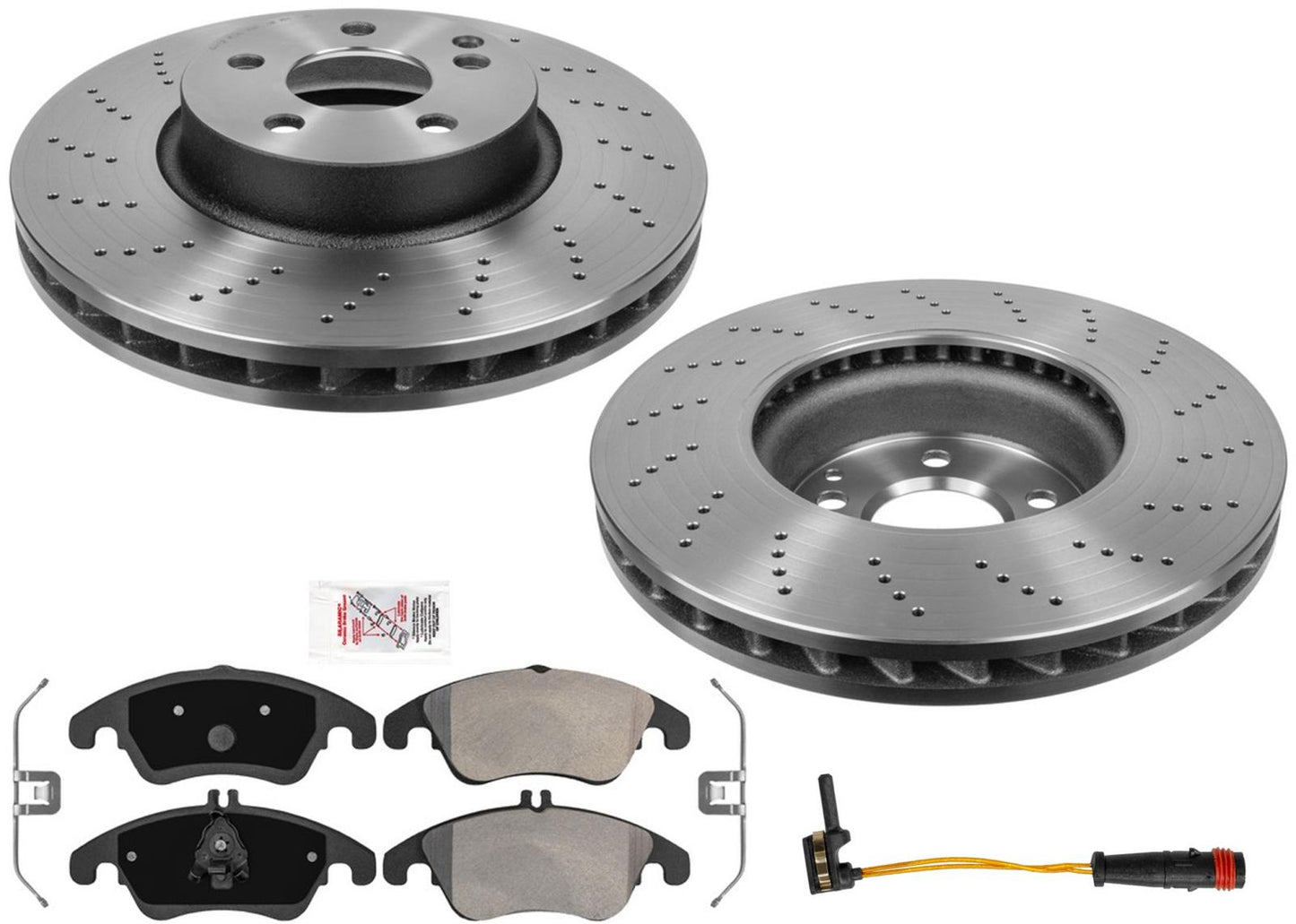 OE Style Drilled Rotors Pads for Mercedes E350 10-16 4 Door without sport pack