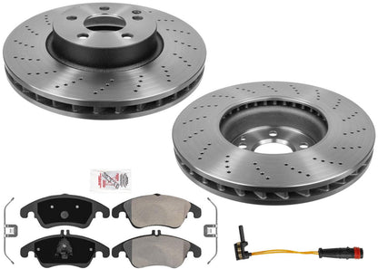 OE Style Drilled Rotors Pads for Mercedes E350 10-16 4 Door without sport pack