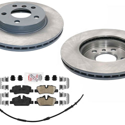 GEO Coated Rear Disc Brake Rotors Pads for Mini Cooper 2014-2024 1.5L 1.6L 2.0L