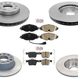 Coated F & R Disc Brake Rotors Pads For Volkswagen Taos 22-24 Front Wheel Drive