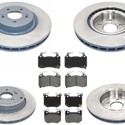Front & Rear Brake Rotors & Ceramic Brake Pad For G70 19-2022 W/ Brembo Braking