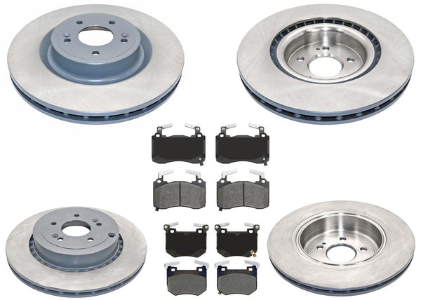 Front & Rear Brake Rotors & Ceramic Brake Pad For G70 19-2022 W/ Brembo Braking