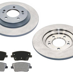 PRO GEO Coated Rear Disc Brake Rotors Pads for Hyundai Veloster N 19-20 Turbo