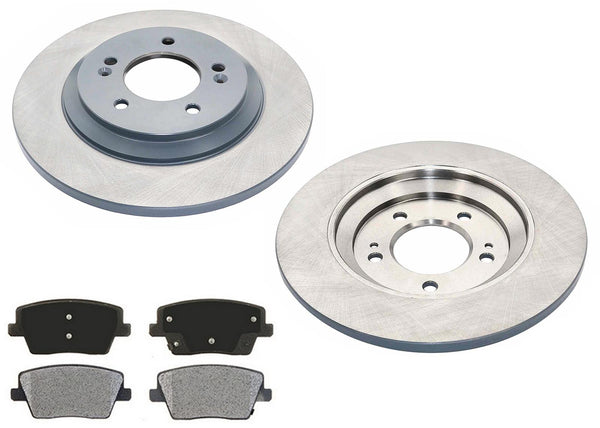 PRO GEO Coated Rear Disc Brake Rotors Pads for Hyundai Veloster N 19-20 Turbo