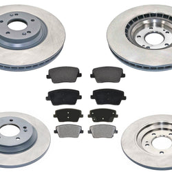 GEO Coated Front Rr Disc Brake Rotors Pads for Hyundai Veloster N 19-20 Turbo