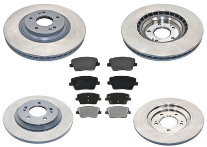 GEO Coated Front Rr Disc Brake Rotors Pads for Hyundai Veloster N 19-20 Turbo