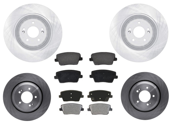 DFC Front Rear Disc Brake Rotors Brake Pads for Hyundai Kona N 2022 2023 Turbo