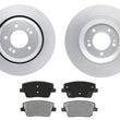 DFC Coated Rear Disc Brake Rotors Brake Pads for Hyundai Kona N 2022 2023 Turbo