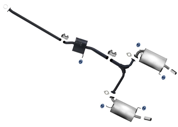 Middle Resonator Rear Left & Right Mufflers With Gaskets For Acura TL 99-03 3.2L