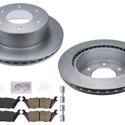 Rear GEO Coated Brake Disc Rotors Brake Pad Set for Ford Raptor 2022 2023 2024