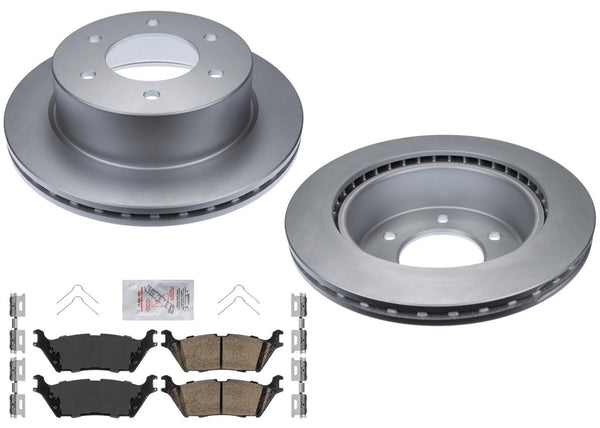 Rear GEO Coated Brake Disc Rotors Brake Pad Set for Ford Raptor 2022 2023 2024