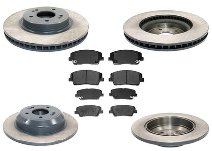 Coated Brake Disc Rotors Brake Pad Set for G70 Genesis 2019-2023 2.0L Automatic