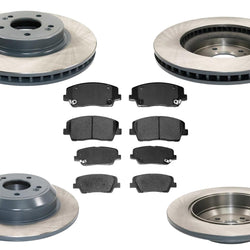Coated Brake Disc Rotors Brake Pad Set for G70 Genesis 2019-2023 2.0L Automatic