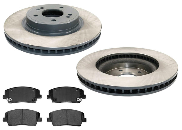 Ft Coated Brake Disc Rotors Brake Pad Set for G70 Genesis 2.0L Automatic 19-2023