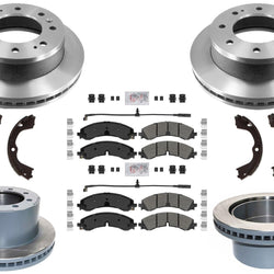 F&R Coated Brake Disc Rotors Brake Pad Set for GMC 3500HD 2020-2024 DRW Dually