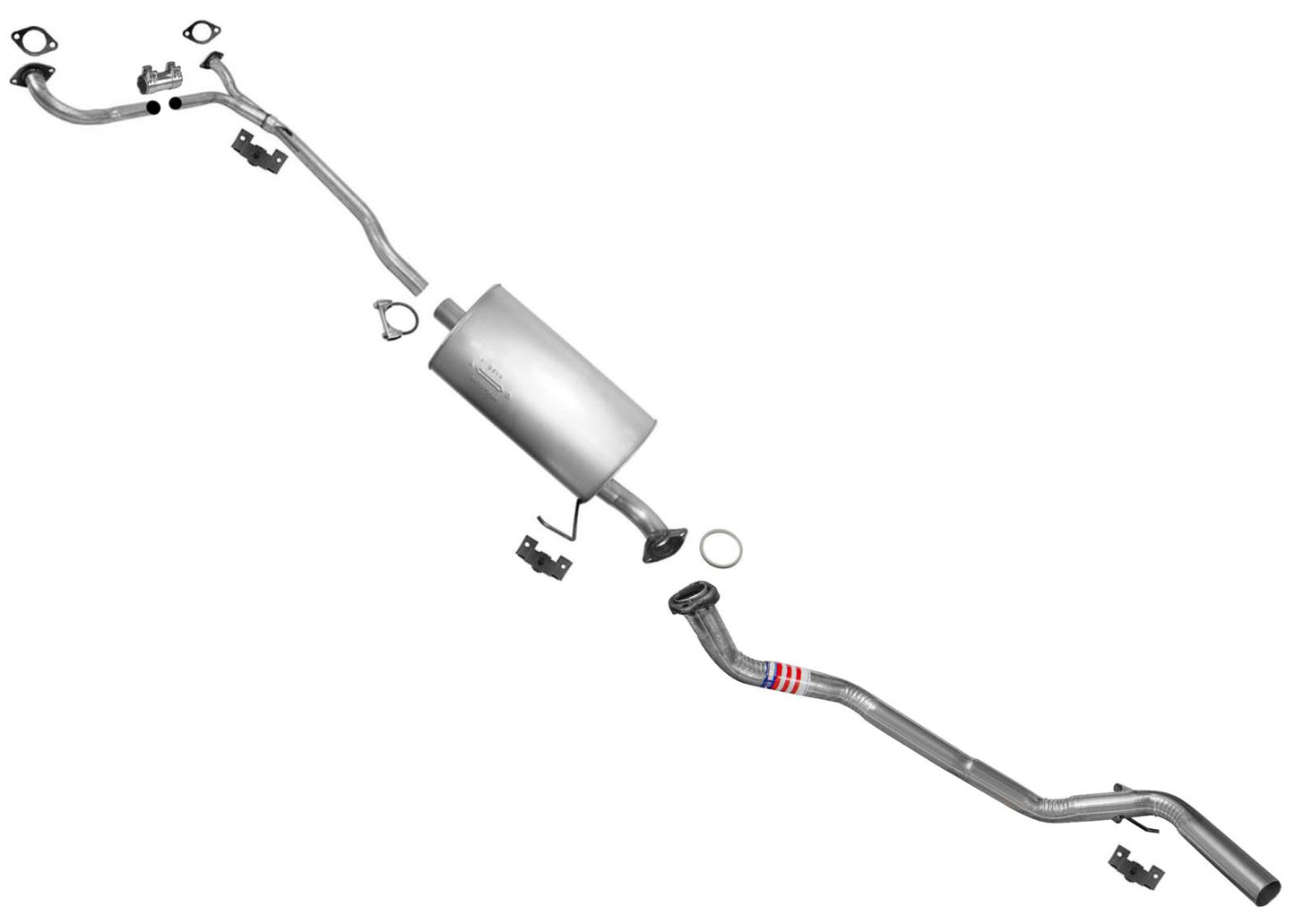 Exhaust System Muffler and Tail Pipes For Nissan Titan 2004 2005 2006 5.6L