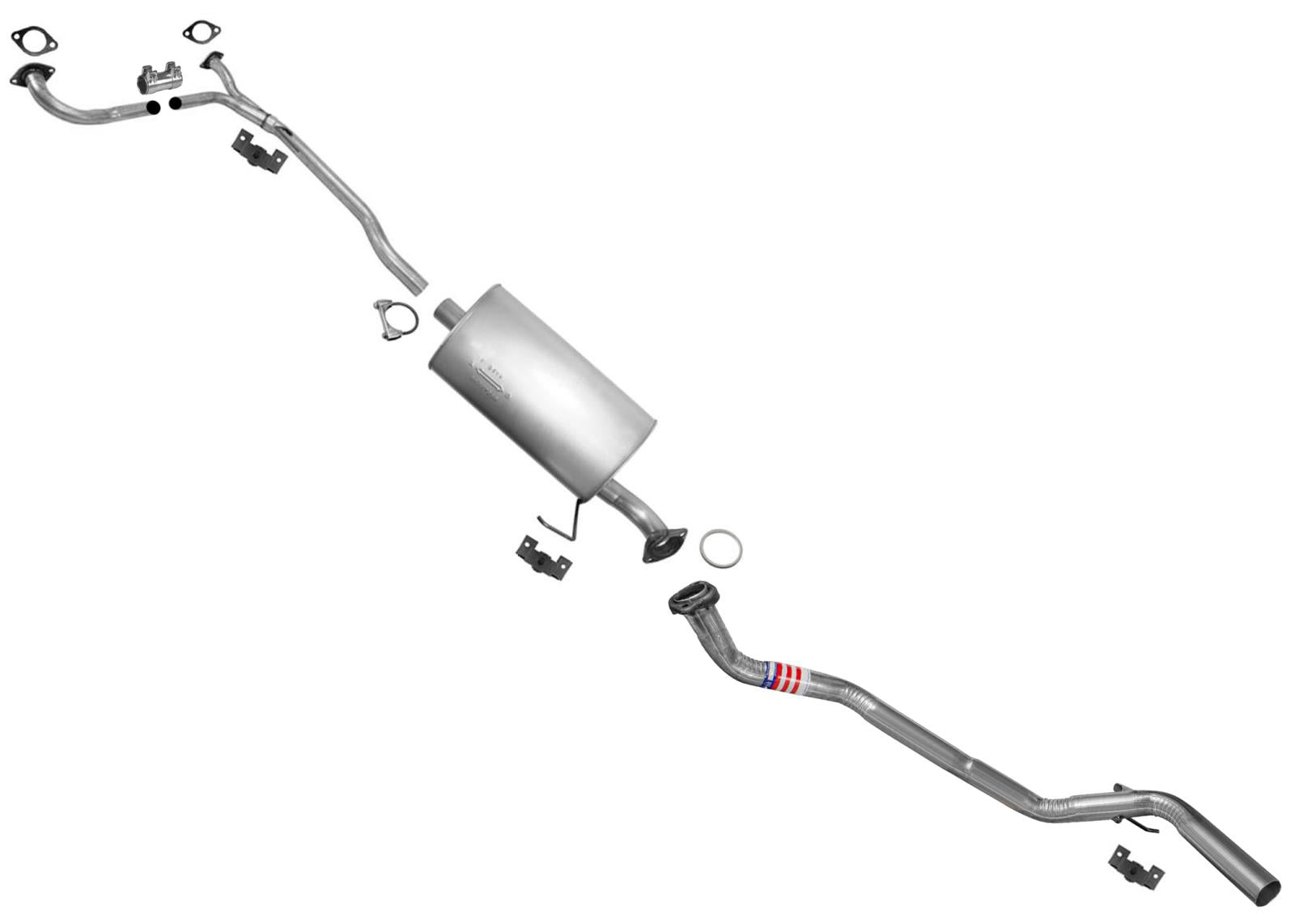 Exhaust System Muffler and Tail Pipes For Nissan Titan 2004 2005 2006 5.6L