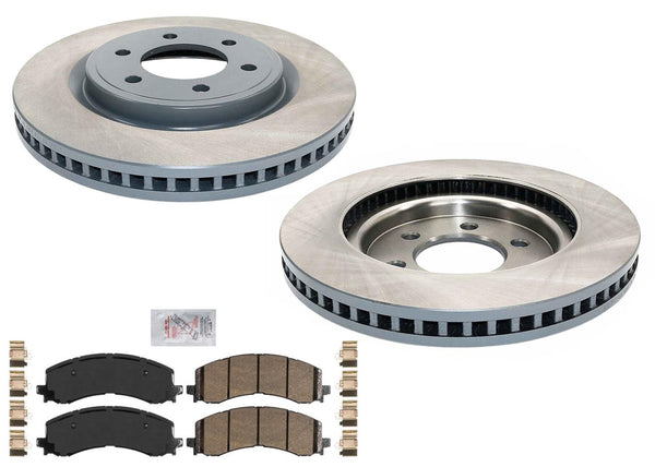 Front GEO Coated Brake Disc Rotors Brake Pad Set for Ford Raptor 2022 2023 2024