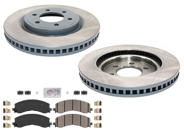 Front GEO Coated Brake Disc Rotors Brake Pad Set for Ford Raptor 2022 2023 2024