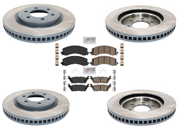 Coated Brake Disc Rotors Brake Pad Set for Ford F150 Heavy Duty 21-23 350MM