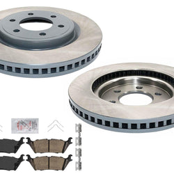 Rr Coated Brake Disc Rotors Brake Pad Set for Ford F150 Heavy Duty 21-23 350MM