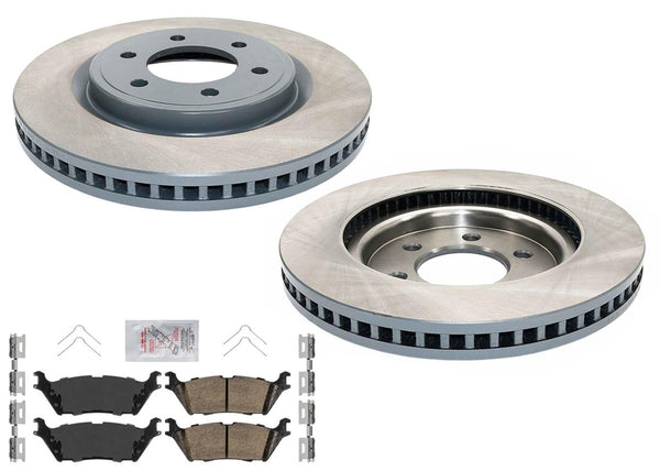 Rr Coated Brake Disc Rotors Brake Pad Set for Ford F150 Heavy Duty 21-23 350MM