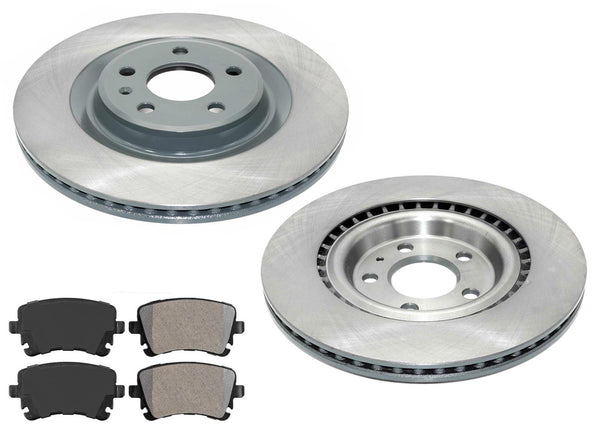 Rear 330MM Coated Disc Brake Rotors & Disc Brake Pads For Audi Q5 2013-2020