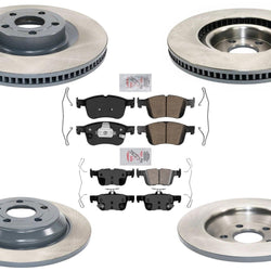 Ft & Rr Coated Brake Disc Rotors Brake Pad Set for  Ford Maverick 2022 2023 2024