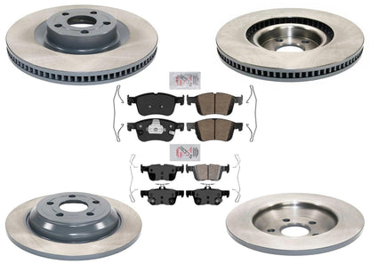 Ft & Rr Coated Brake Disc Rotors Brake Pad Set for  Ford Maverick 2022 2023 2024