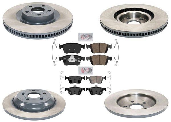 Ft & Rr Coated Brake Disc Rotors Brake Pad Set for  Ford Maverick 2022 2023 2024