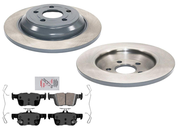 Rear Coated Brake Disc Rotors Brake Pad Set for Ford Maverick 2022 2023 2024