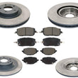 Ft & Rr Coated Brake Disc Rotors Brake Pad Set for Mazda CX-50 CX50 2023-2024