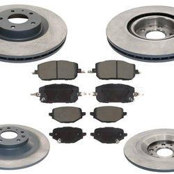 Ft & Rr Coated Brake Disc Rotors Brake Pad Set for Mazda CX-50 CX50 2023-2024
