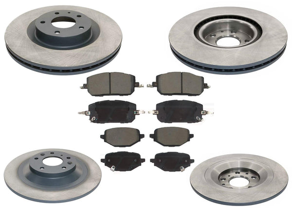 Ft & Rr Coated Brake Disc Rotors Brake Pad Set for Mazda CX-50 CX50 2023-2024