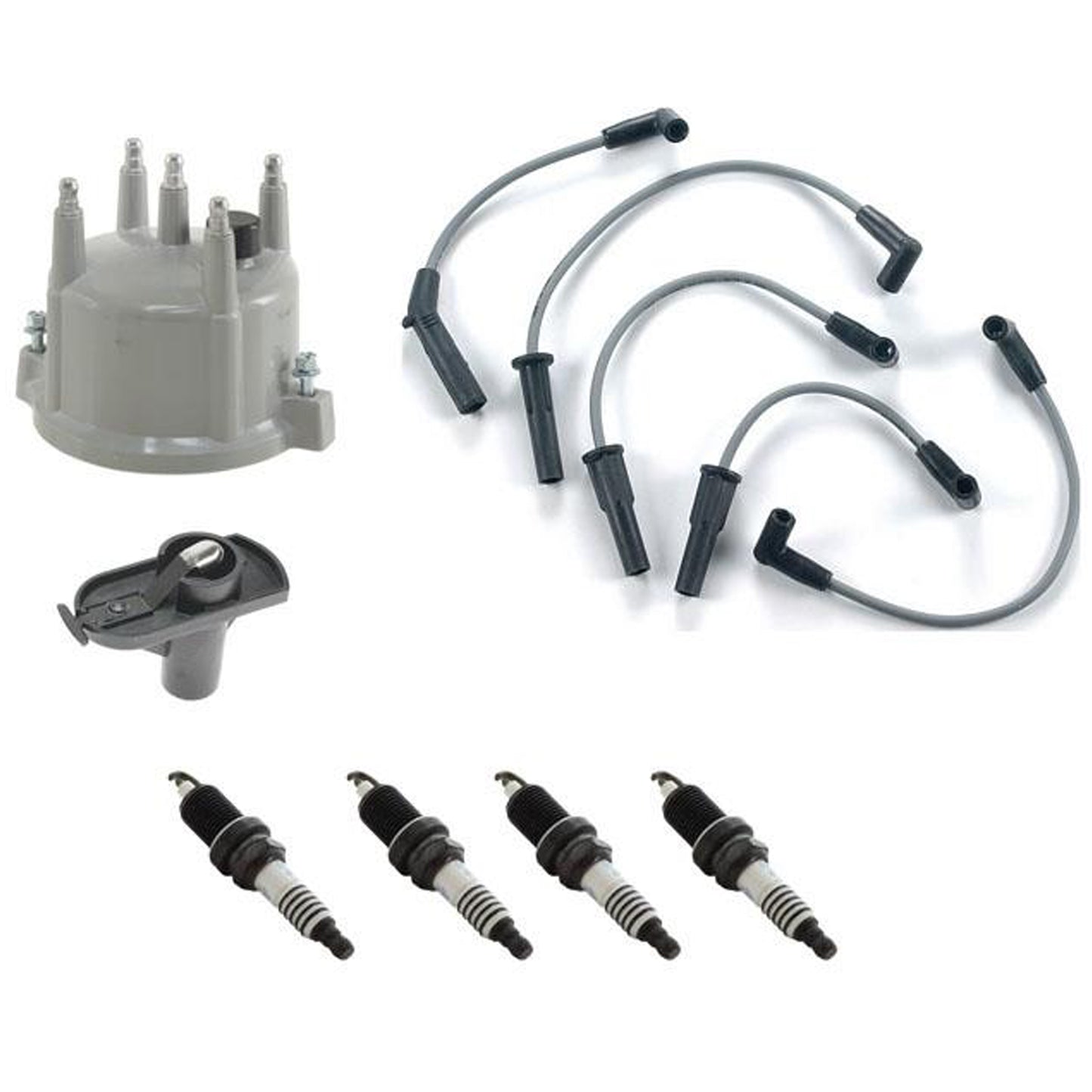 94-02 Wrangler 2.5L Cables de encendido Tapa Rotor y enchufes Kit de afinación de 7 piezas