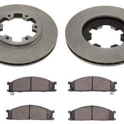 Front Brake Rotors & Ceramic Pads for Nissan NP300 2009-2015 4 Wheel Drive