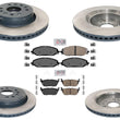 Front Rear Coated Disc Brake Rotors Brake Pad for Ram 1500 2021 2022 2023 2024